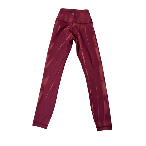 Lululemon Wunder Train High-Rise Tight 25" Sun Bleached Wash Red Merlot Size 2 - Picture 3 of 6